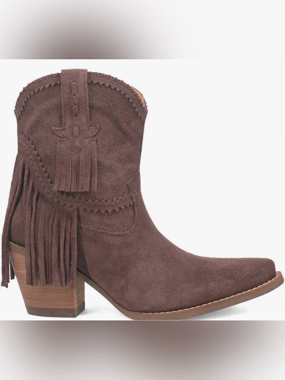 Dingo Fandango Fringe Western Booties Brown Suede 7.5 NWT